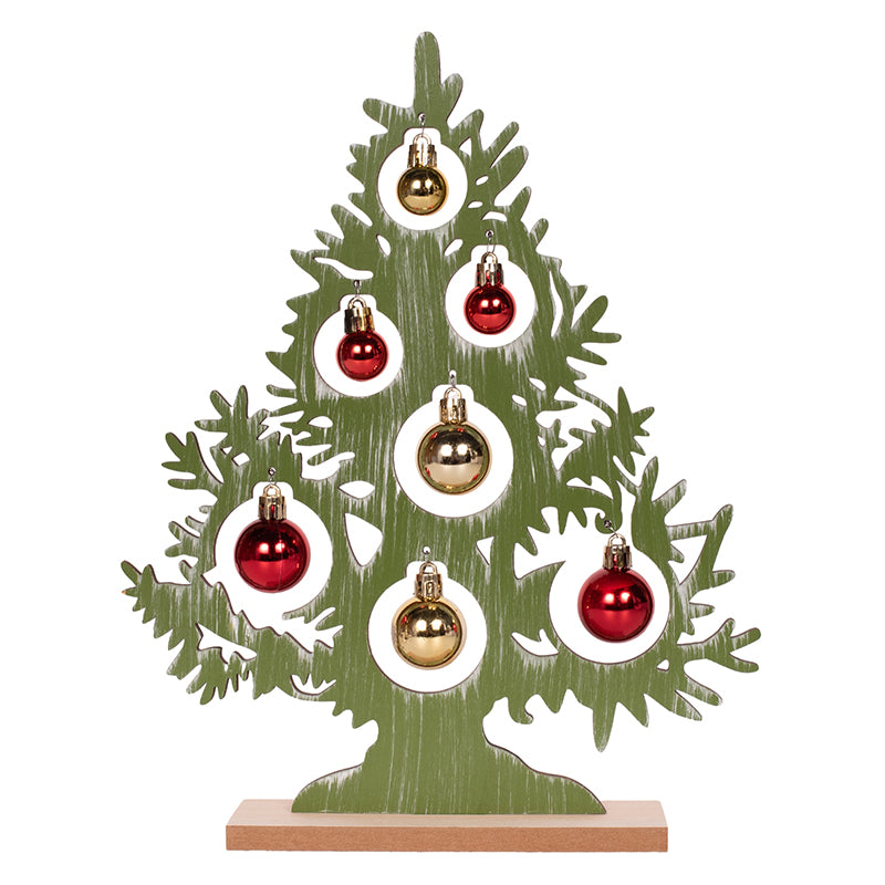 Christmas Tree MDF Table Top Deco 24x30x4cm Holiday Decoration