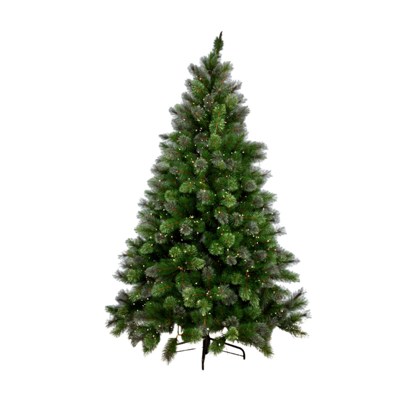 7ft Noble Cashmere Dark Pine Christmas Tree pre-lit with warm white LED lights
