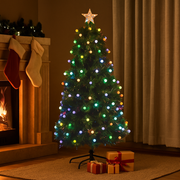 180cm optic fibre Christmas tree with built-in rainbow LED balls and glowing fibre optic tips