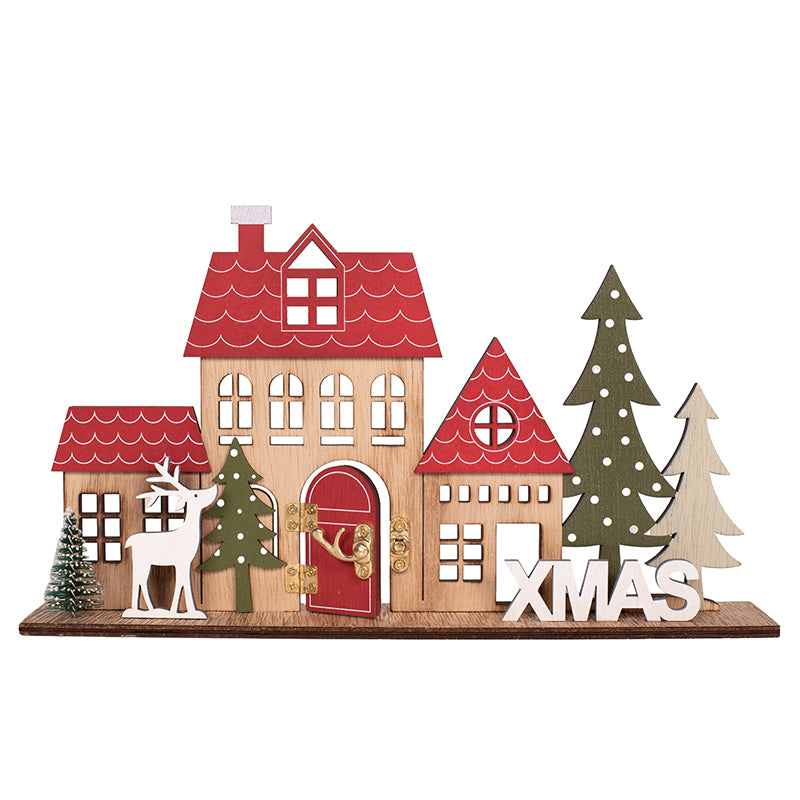 Christmas Village Table Top Sign 30x4.8x17.5cm Holiday Decoration