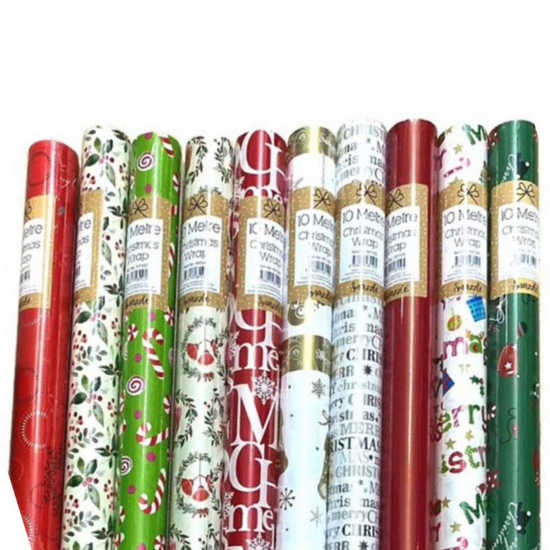 500cm Roll of Assorted Christmas Wrapping Paper for Kids – Fun and Festive Designs