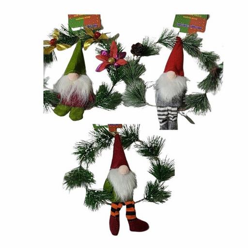 Ronis Christmas Wreath Deco Gnomes 20cm Assorted