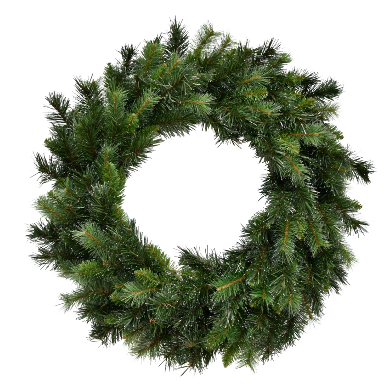 76cm Frosted Carolina Spruce Christmas wreath with snow-dusted pine branches