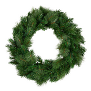 76cm Green Hill Christmas wreath with 180 full green tips – traditional artificial holiday wreath for doors or walls