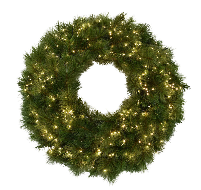 2.7m Green Hill Christmas garland with 170 tips and 400 warm white cluster LEDs – pre-lit holiday garland for mantels and staircases