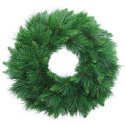 76cm artificial Christmas wreath with long needle pine foliage – full and natural-style holiday wreath