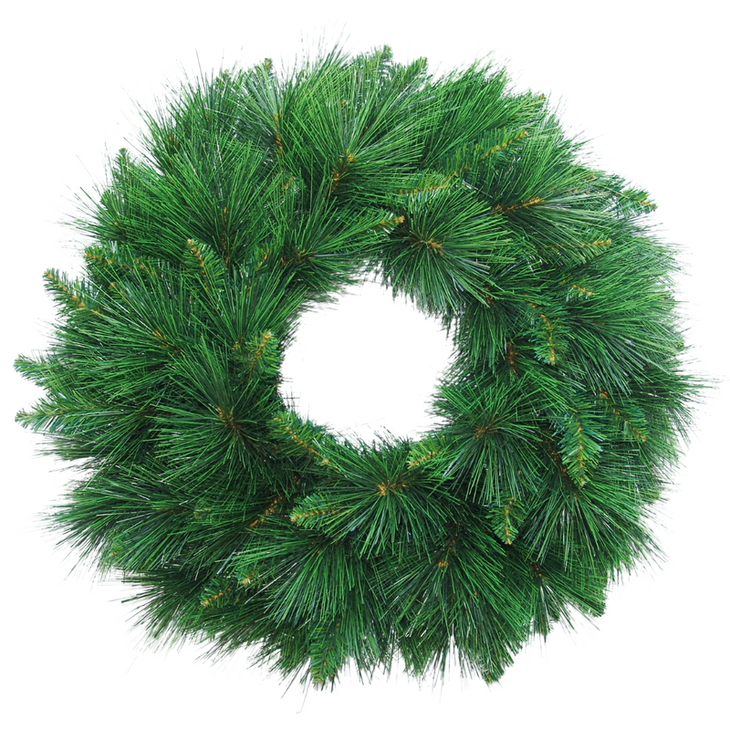 76cm artificial Christmas wreath with long needle pine foliage – full and natural-style holiday wreath