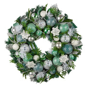 Large 71cm mint green luxe Christmas wreath with full foliage for modern holiday décor