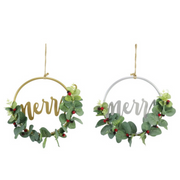 26cm assorted half Christmas wreaths with mistletoe leaves and festive accents for small space holiday decorating