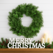 76cm Christmas wreath with realistic Scots pine branches in a classic green holiday style
