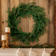 76cm green spruce Christmas wreath with full traditional foliage