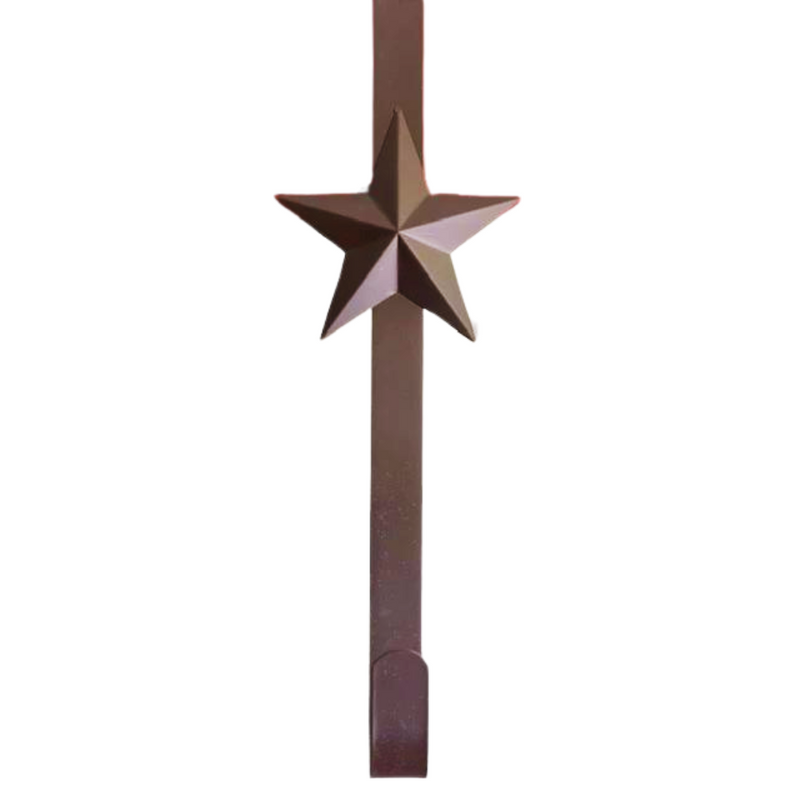 Metal wreath hanger with star detail, 37x10.5x6.5cm – fits over standard doors