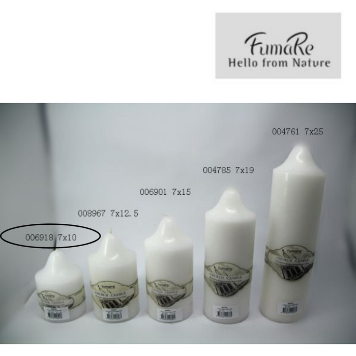 Ronis Church Candle White 7x10cm