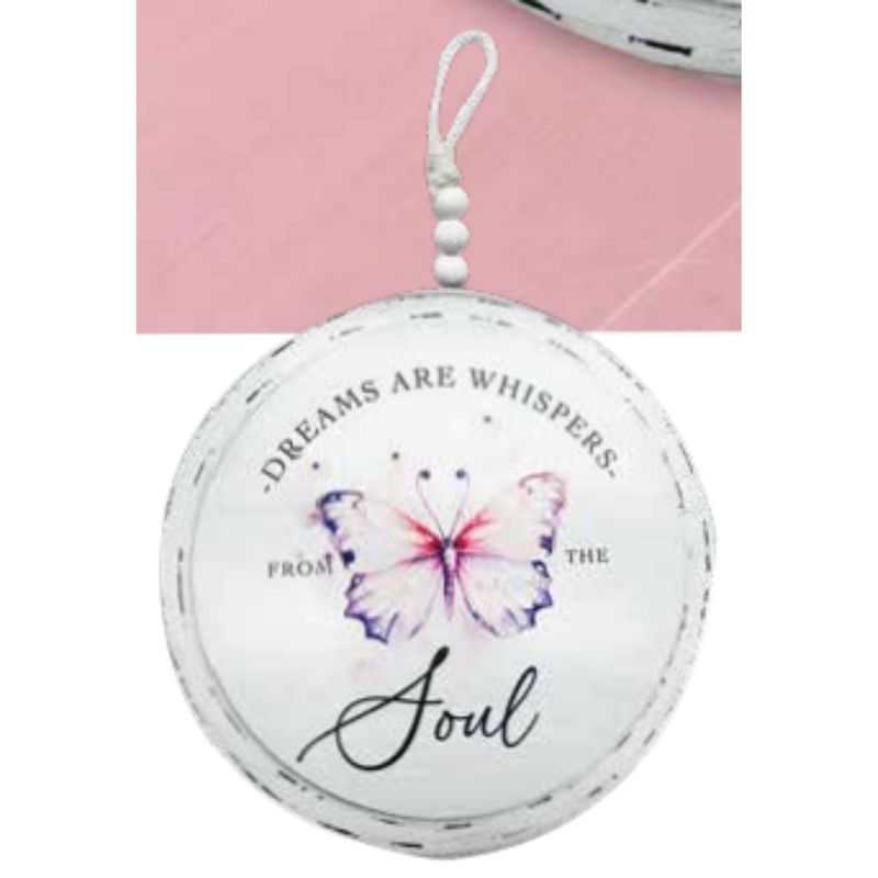 Ronis Circular Wooden Wildflower Beaded Signs 15x15x0.6cm Assorted