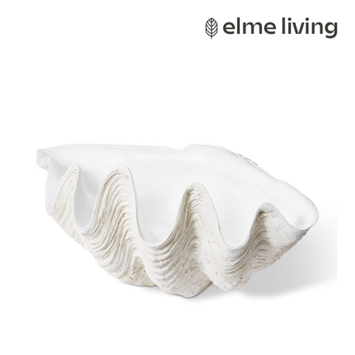 Ronis Clam Shell Sculpture Off White 85x56x41cm XLarge