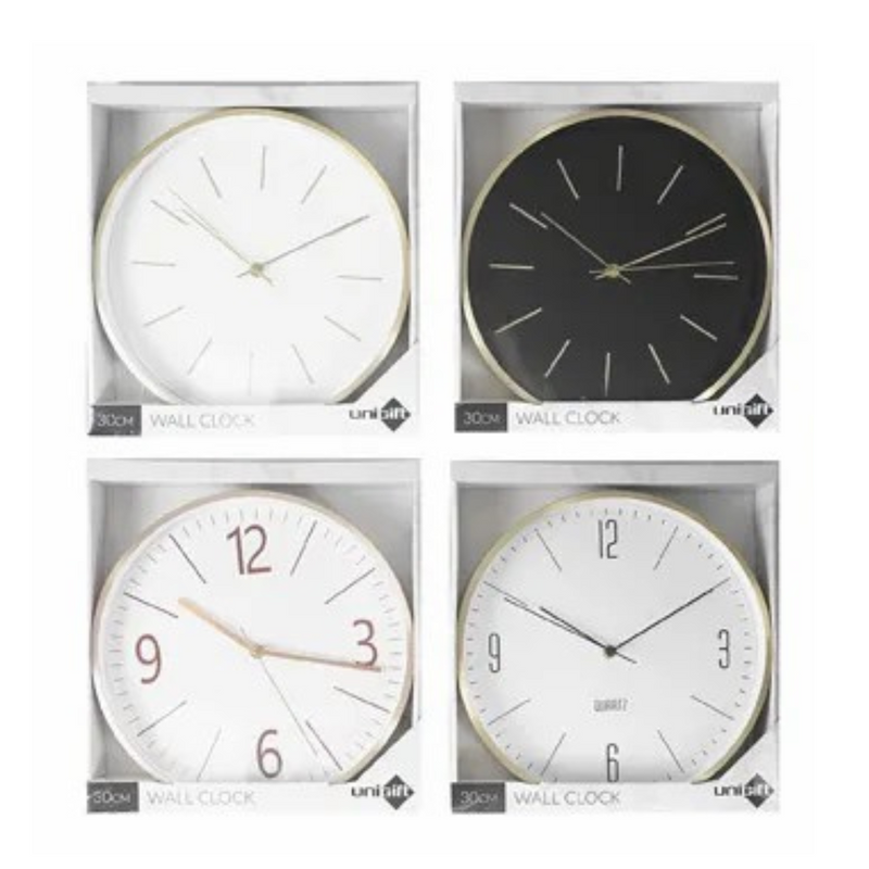 Ronis Classic Clock Plated Finish 30cm Assorted