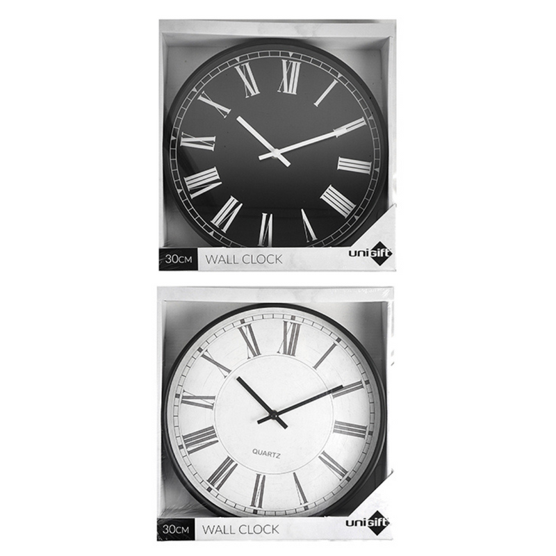 Ronis Classic Clock Roman Numerals 30cm Assorted