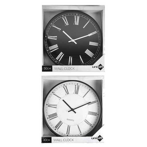 Ronis Classic Clock Roman Numerals 30cm Assorted