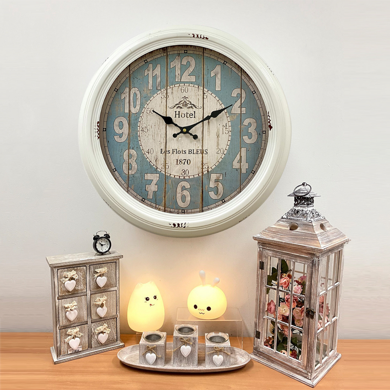 Ronis Classical Vintage Metal Wall Clock Large 46x46x8cm White