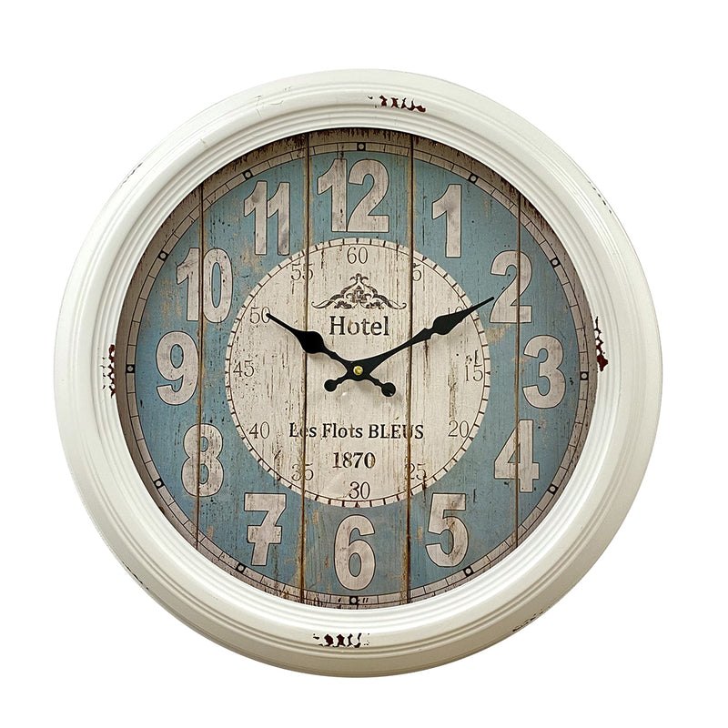 Ronis Classical Vintage Metal Wall Clock Large 46x46x8cm White