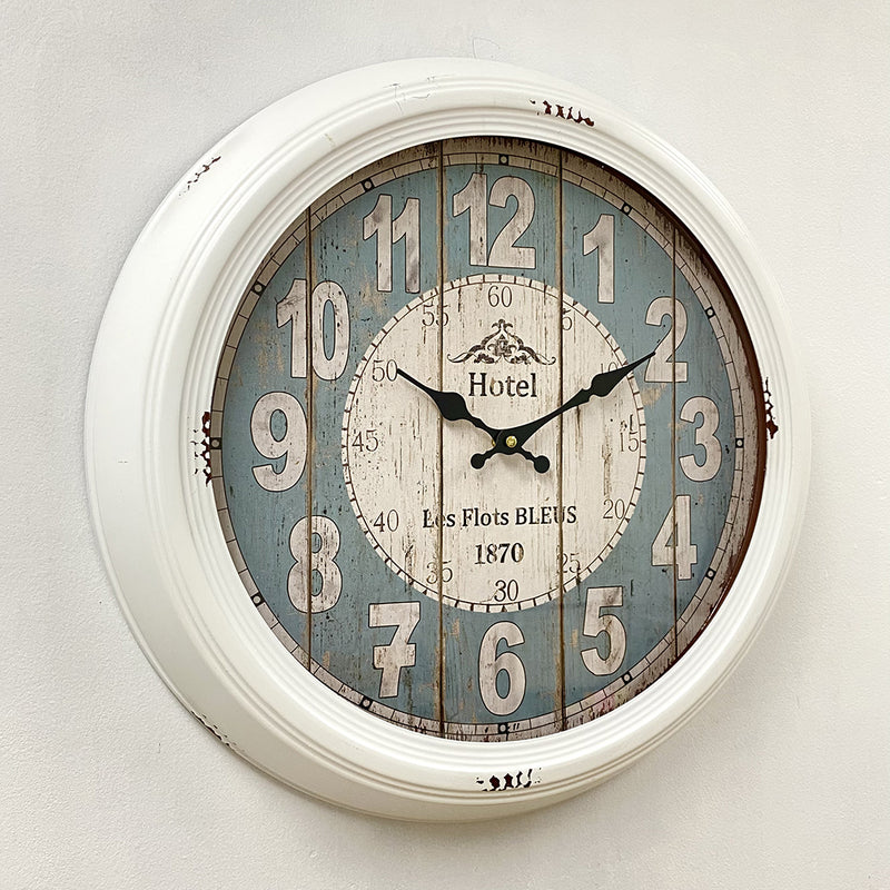 Ronis Classical Vintage Metal Wall Clock Large 46x46x8cm White