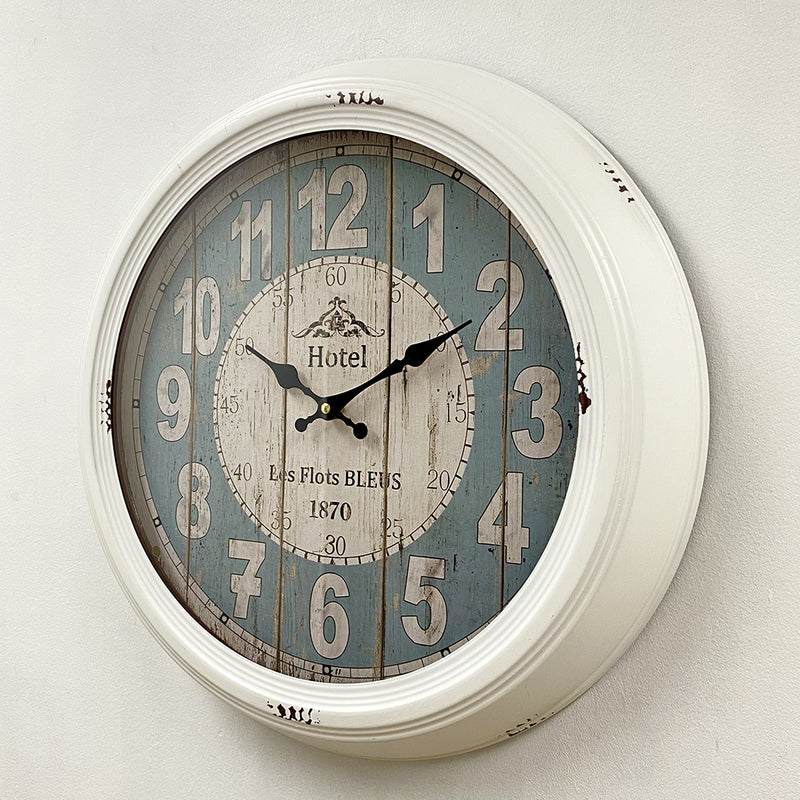 Ronis Classical Vintage Metal Wall Clock Large 46x46x8cm White