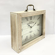 Ronis Classical Wooden Square Table Clock 30x8x31cm Natural