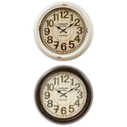 Ronis Classical Mid Metal Wall Clock 46cm Assorted