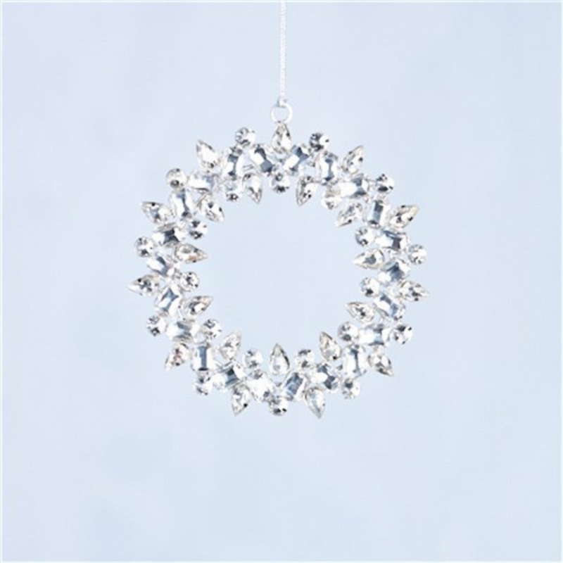 Ronis Clear Glass Wreath Tree Decoration 13cm