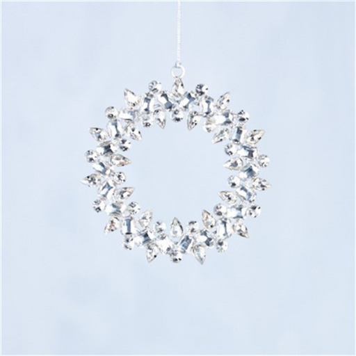 Ronis Clear Glass Wreath Tree Decoration 13cm
