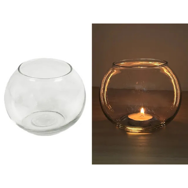 Ronis Clear Fish Bowl Tealight Holder 8.5x10.4cm