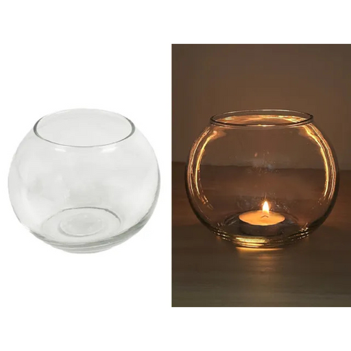 Ronis Clear Fish Bowl Tealight Holder 8.5x10.4cm