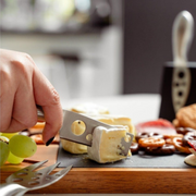 Ronis Clevinger Hobson 4 Piece Stainless Steel Cheese Knife Set with Magnetic Block