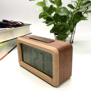 Ronis Clock Checkmate Timber Multifunction Digital Alarm Clock 14x7.8x4.5cm Assorted