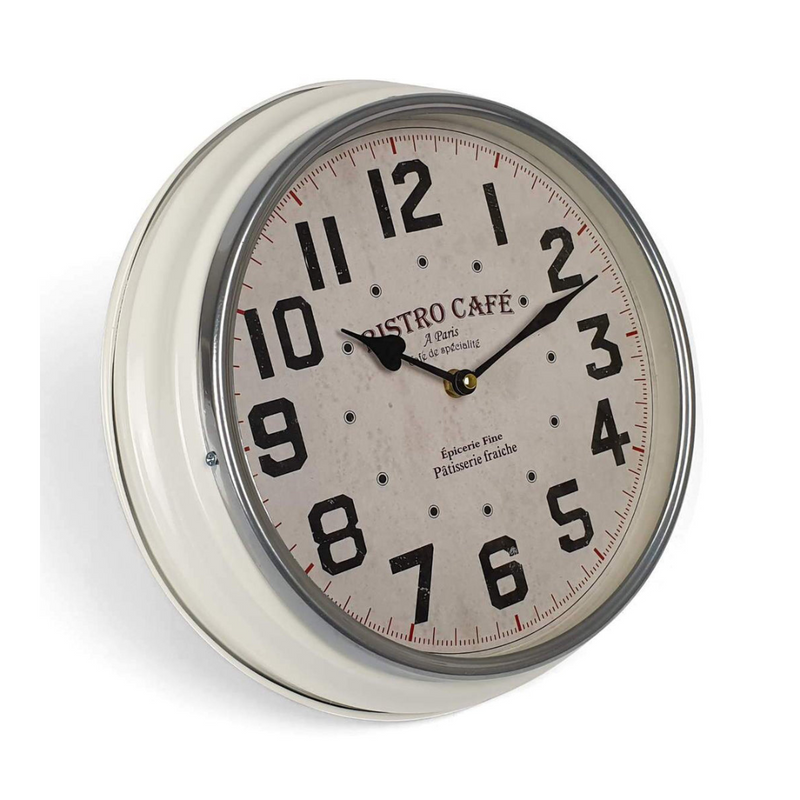 Ronis Clock Classic Metal Wall Clock 31cm White