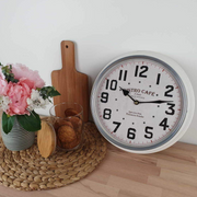 Ronis Clock Classic Metal Wall Clock 31cm White