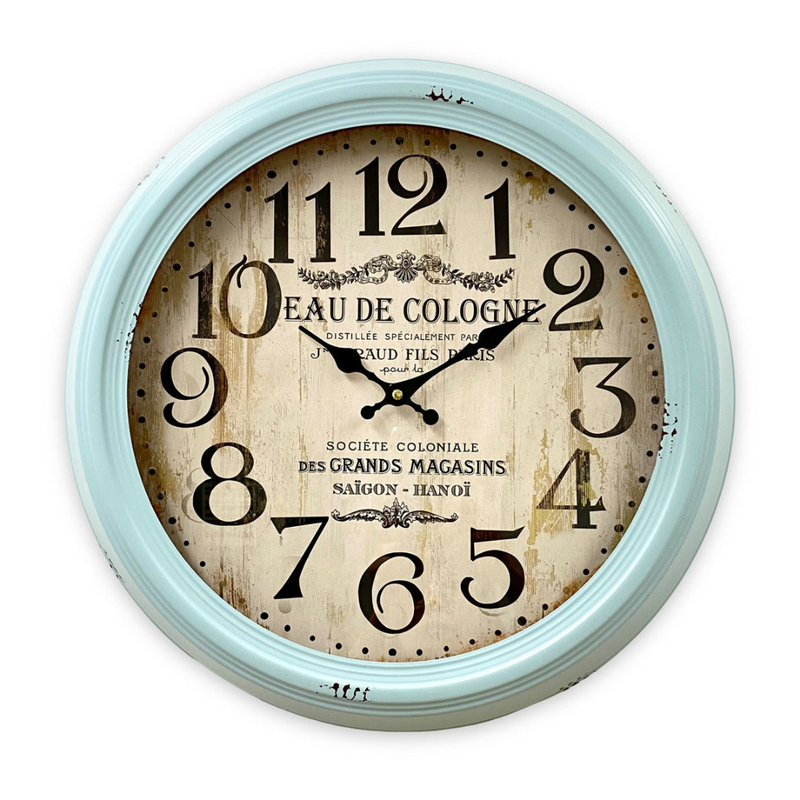 Ronis Clock Classical Mid Metal Wall Clock 46cm Blue