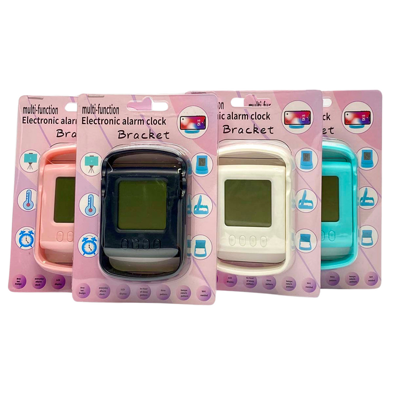 Ronis Clock LCD Table Clock Iphone Holder Assorted