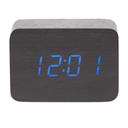 Ronis Clock LED Cuboids Table Clock 10cm Black