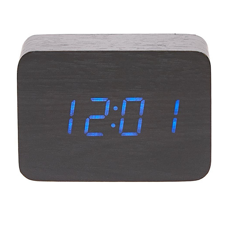Ronis Clock LED Cuboids Table Clock 10cm Black