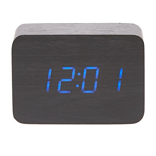 Ronis Clock LED Cuboids Table Clock 10cm Black