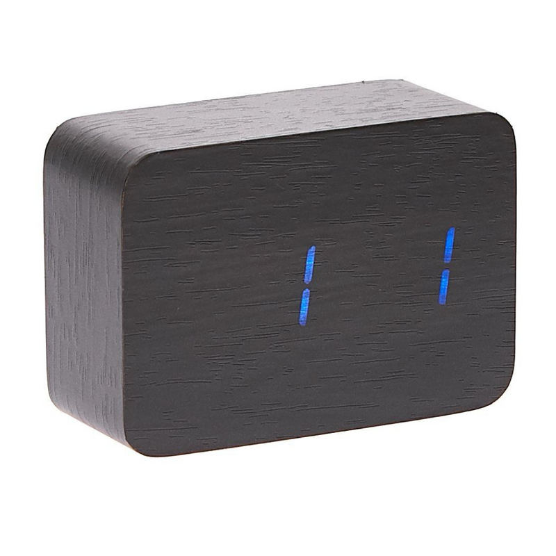 Ronis Clock LED Cuboids Table Clock 10cm Black