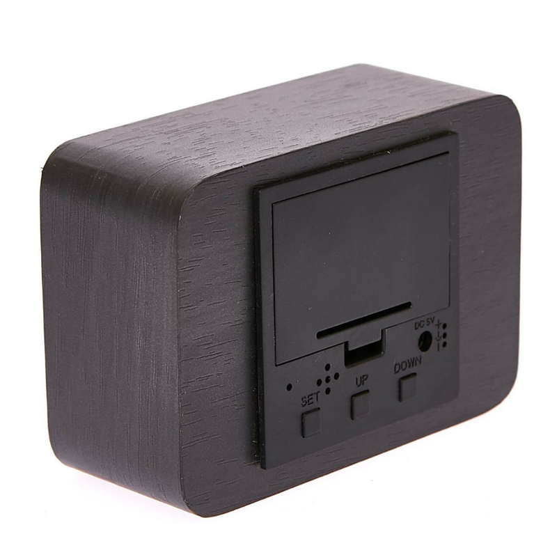 Ronis Clock LED Cuboids Table Clock 10cm Black