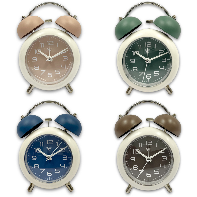 Ronis Clock Twin Bells Metal Alarm Clock Assorted