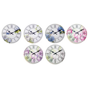 Ronis Clocks MDF Hydrangea 29x29cm Assorted