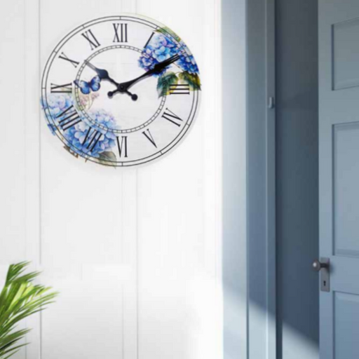 Ronis Clocks MDF Hydrangea 29x29cm Assorted