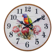 Ronis Clocks MDF Native Birds In Proteas 29cmD Assorted