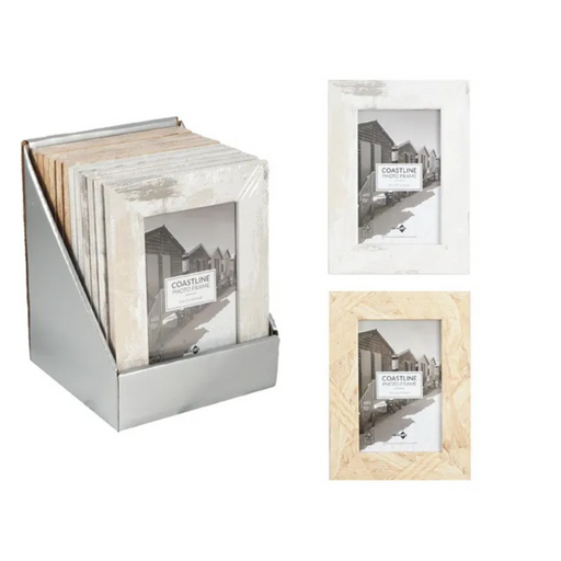 Coastline photo frame sized for 10x15cm (4x6) photos in assorted finish, coastal-style picture frame for desk, shelf or gallery wall