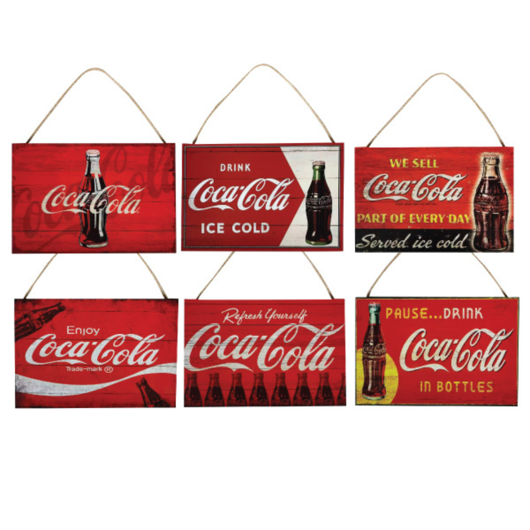 Cola Rally Signs Coca Cola Signs Wood Signs ( Assorted Designs ) Sizes 20x30cm — Ronis