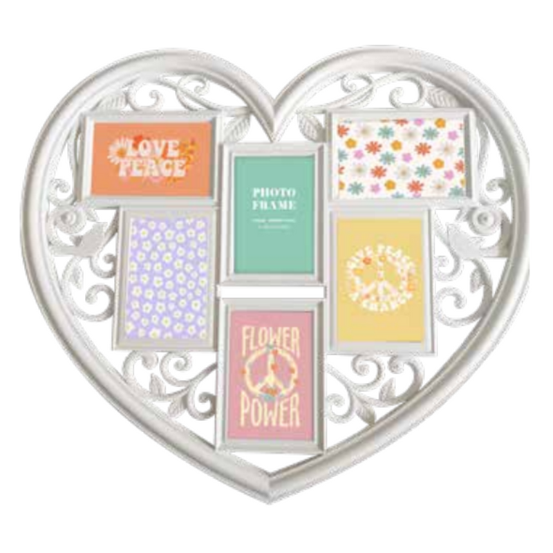 Collage frame 6 window holds six 4x6 photos size 58x52cm depth 1.8cm wall display